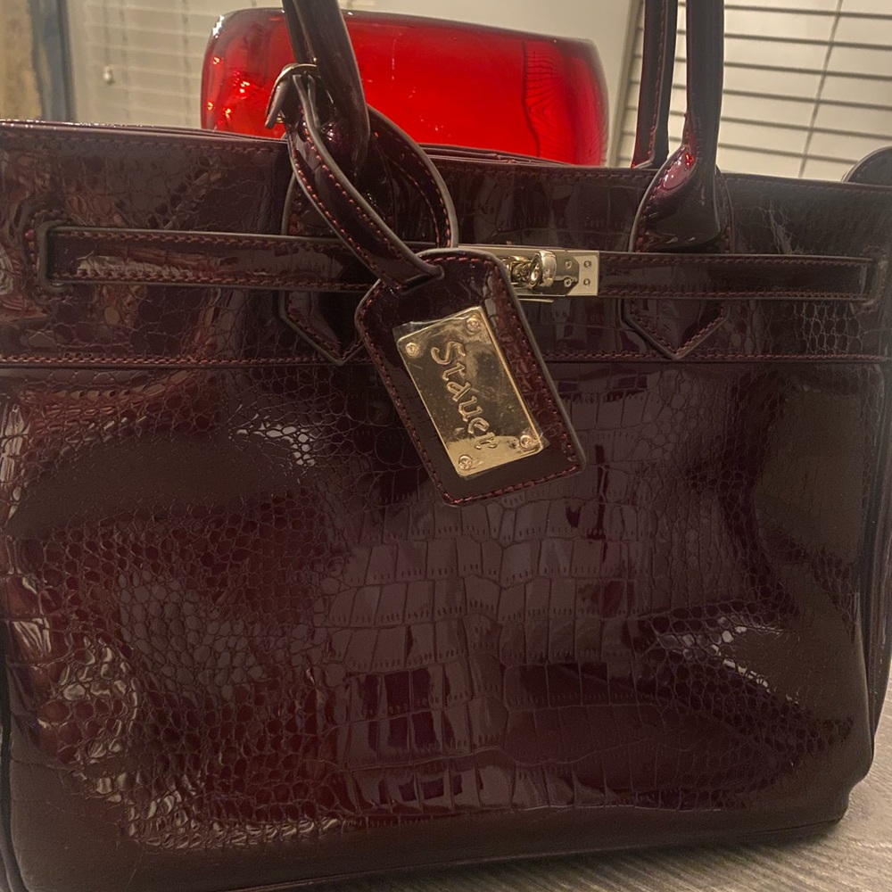 Stayer burgundy rust satchel purse